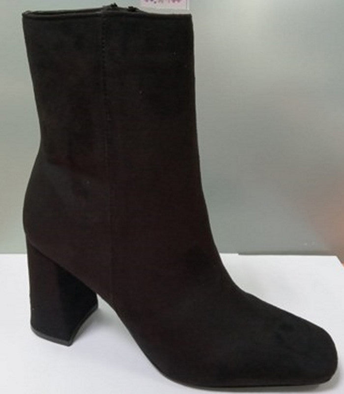 Botin Alto Gamuza Top Color Negro Para Dama