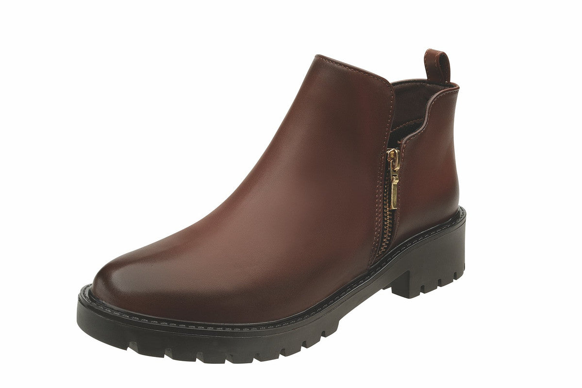 Botin Casual Corto Top Color Madera Para Dama