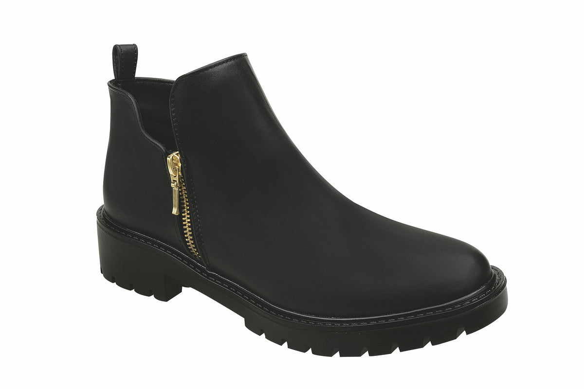 Botin Casual Corto Top Color Negro Para Dama
