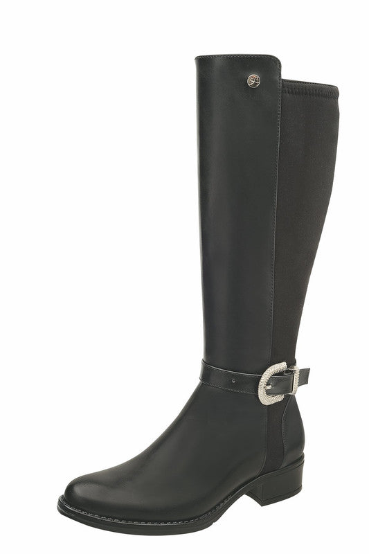 Bota Alta Top Color Negro Para Dama