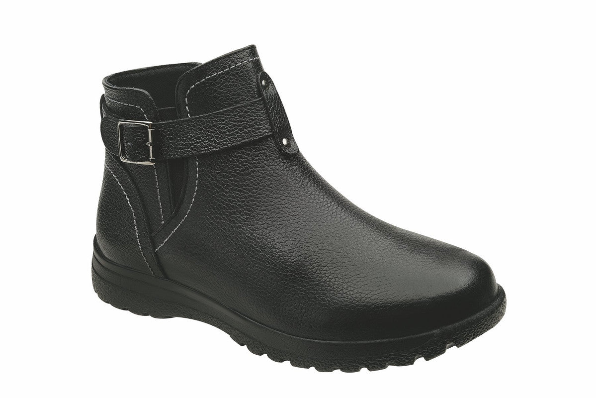 Botin Chelsea Con Hebilla Top Color Negro Para Dama
