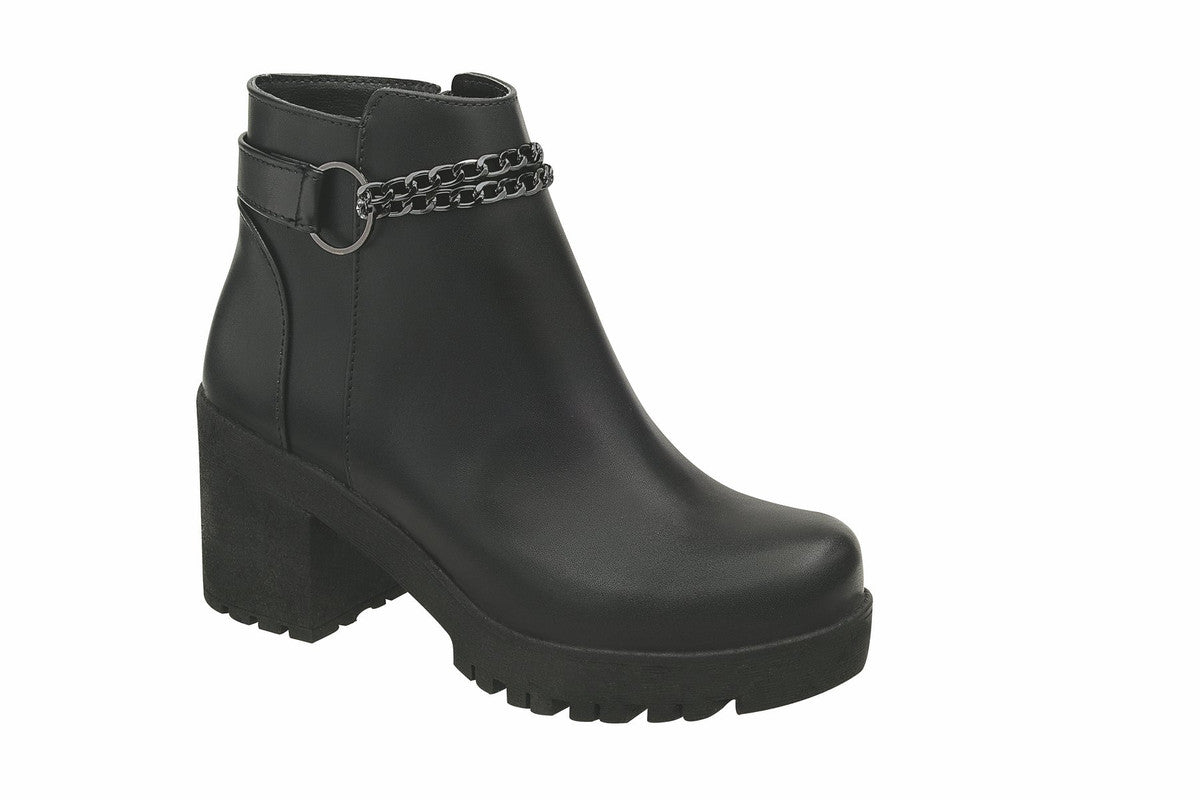 Botin Formal Con Detalle De Cadena Top Color Negro
