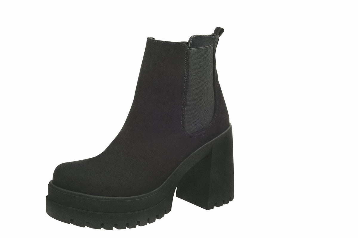 Botin Casual Gamuza Color Negro Top Para Dama