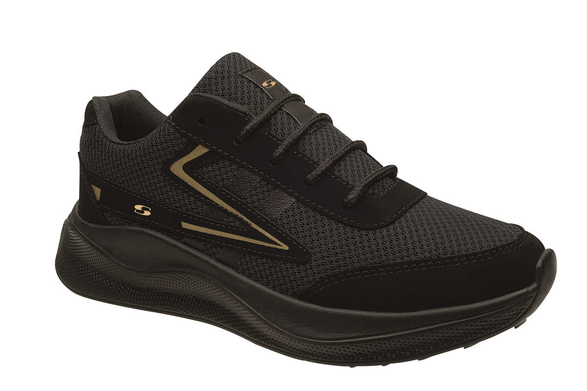 Tenis SuperShoes Negro Oro: Elegancia Deportiva
