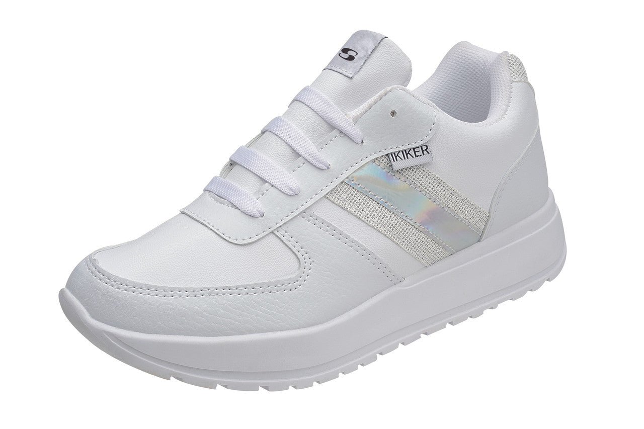SuperShoes: Tenis Blanco Plata ¡Brilla con cada paso!
