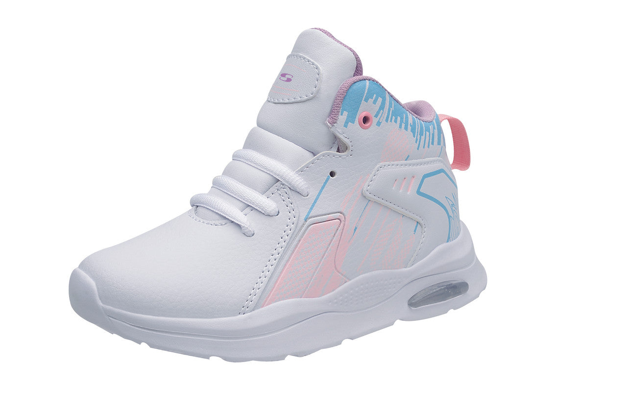 SuperShoes: Tenis Bota Blanco Rosa, ¡estilo urbano ultra ligero!