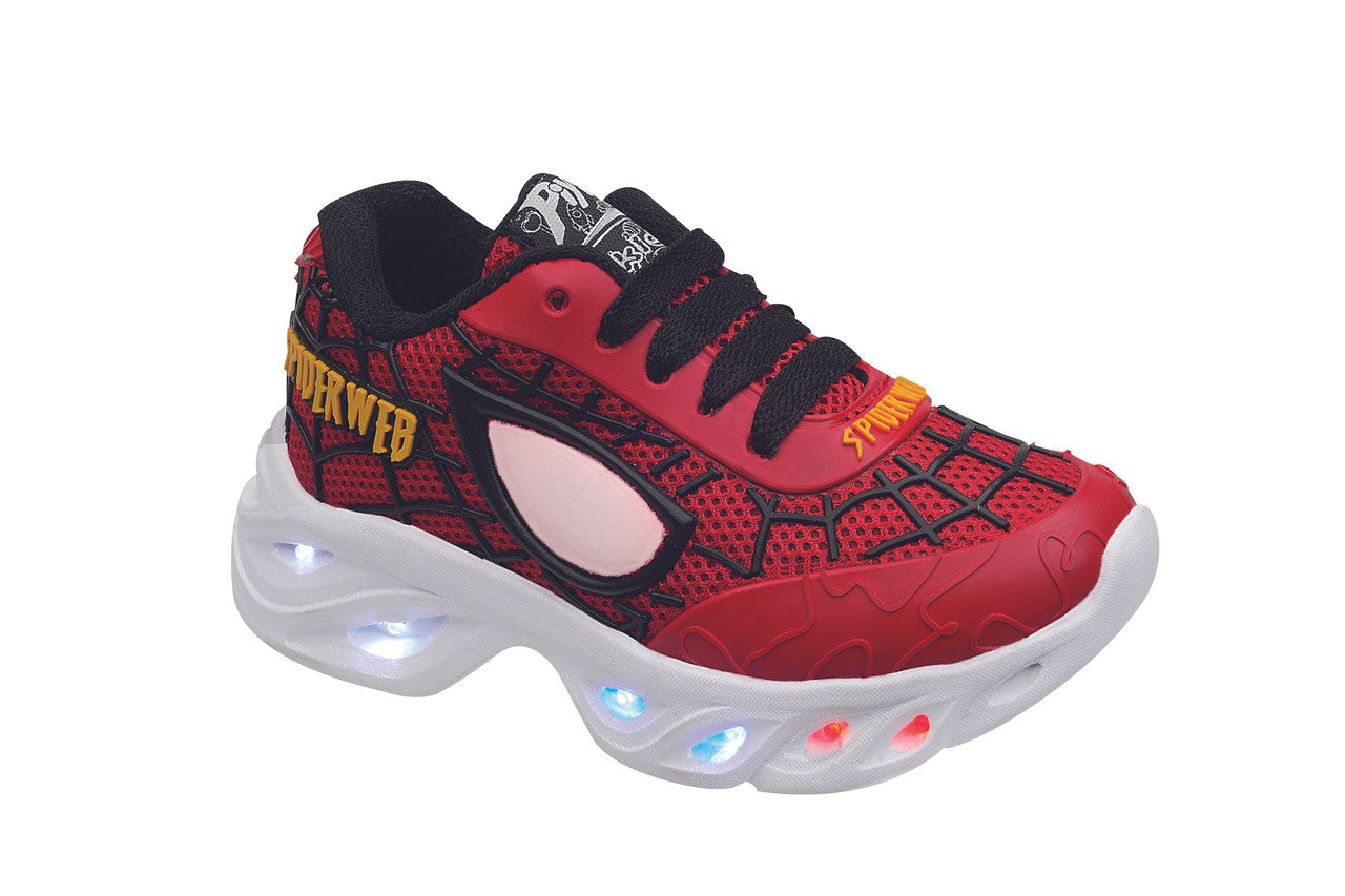 SuperShoes: Tenis Spider-Web con Luces para Pequeños Héroes
