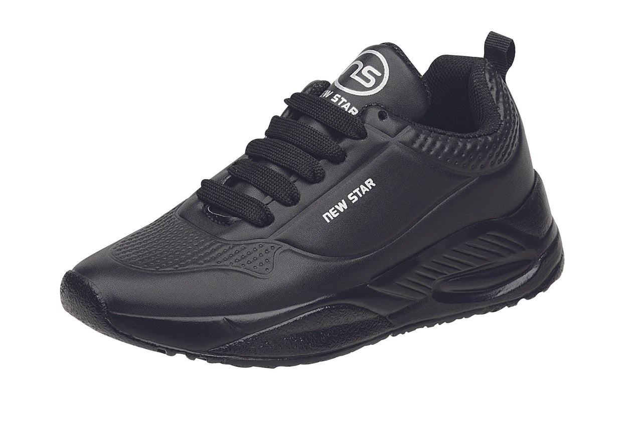 SuperShoes: Tenis "New Star" Negro Plata, ¡estilo total!