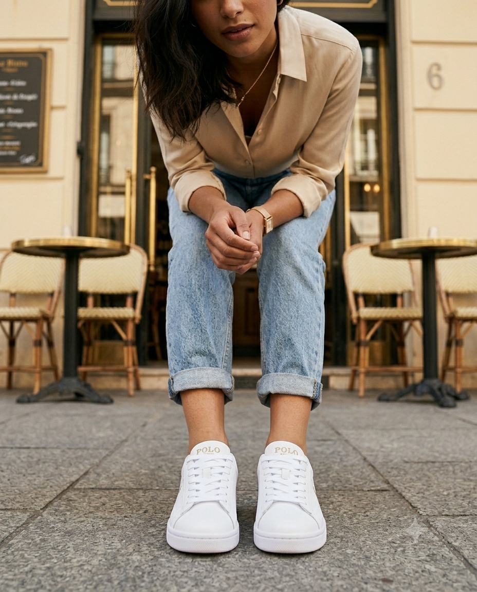 SuperShoes: Look Premium en Blanco y Oro