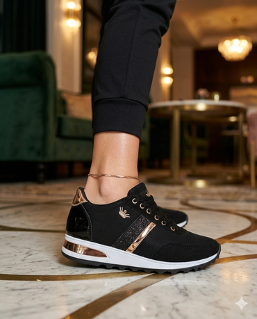 SuperShoes: Brilla con estilo Black & Gold