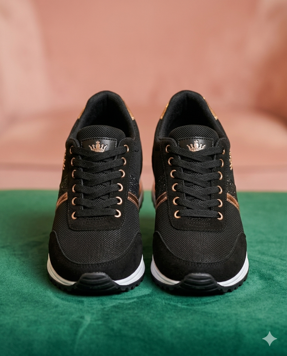 SuperShoes: Brilla con estilo Black & Gold