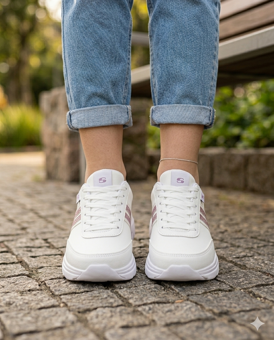 SuperShoes Blanco Mauve: Estilo ligero y trendy