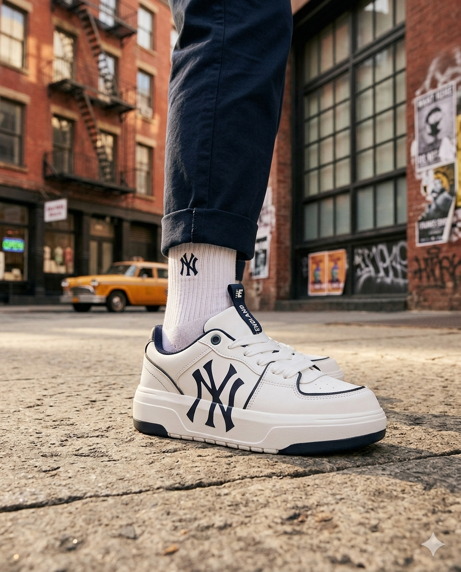 SuperShoes: Tenis Blanco Marino ¡Trend Universitario!