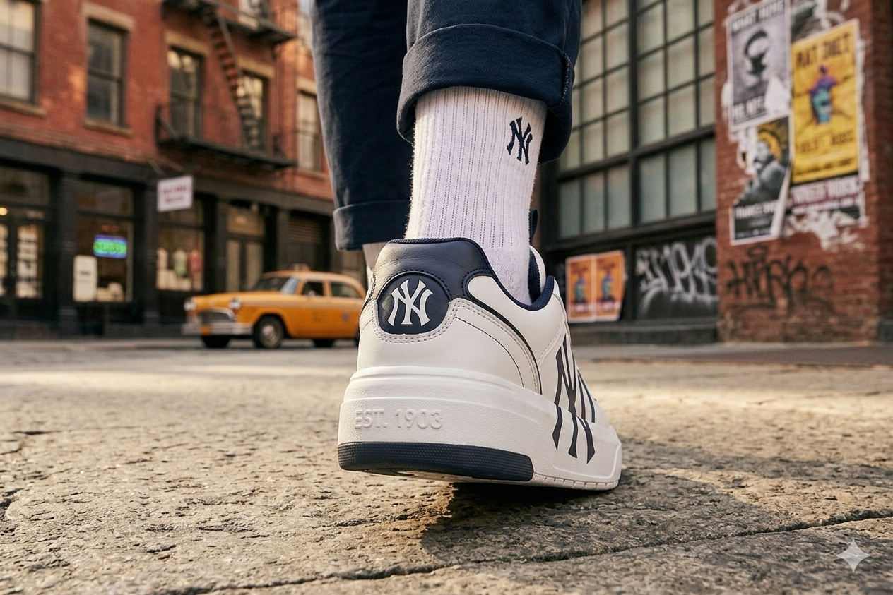 SuperShoes: Tenis Blanco Marino ¡Trend Universitario!