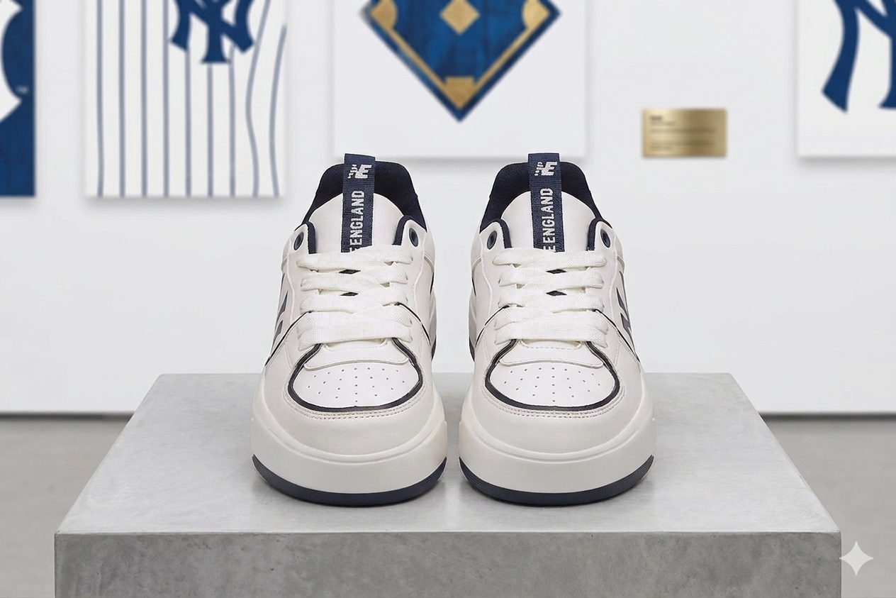SuperShoes: Tenis Blanco Marino ¡Trend Universitario!