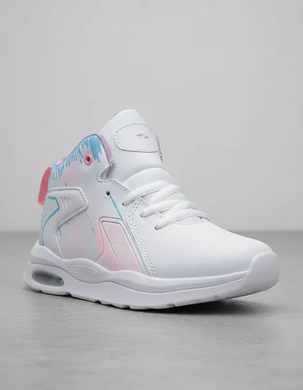 SuperShoes: Tenis Bota Blanco Rosa, ¡estilo urbano ultra ligero!