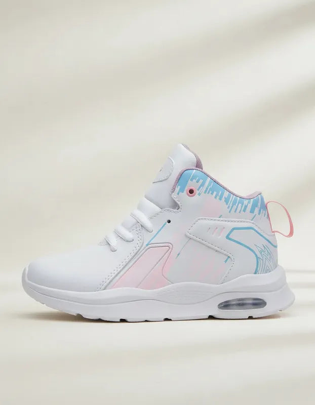 SuperShoes: Tenis Bota Blanco Rosa, ¡estilo urbano ultra ligero!