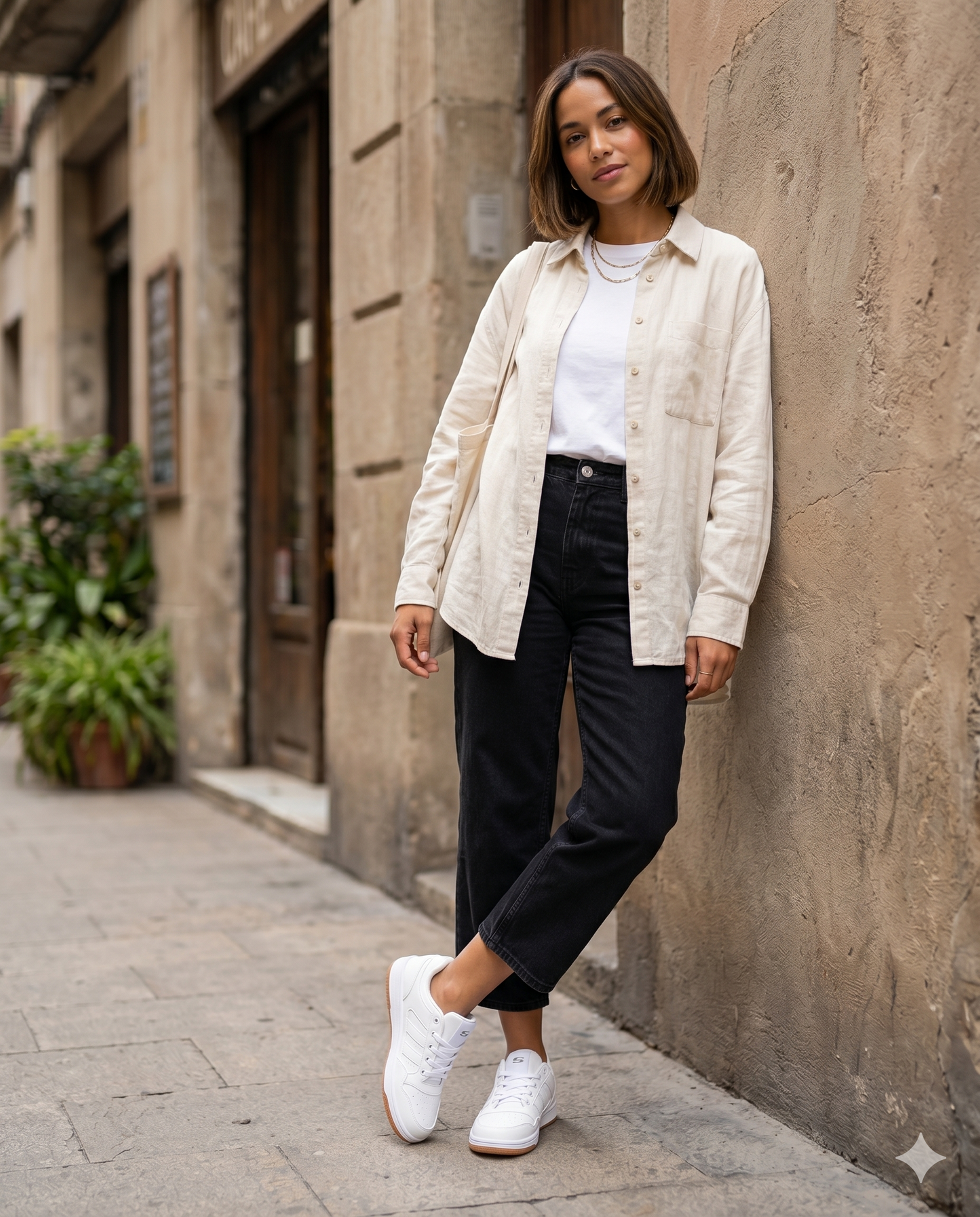 SuperShoes: Tenis Blanco Ámbar ¡Tu Básico Favorito!