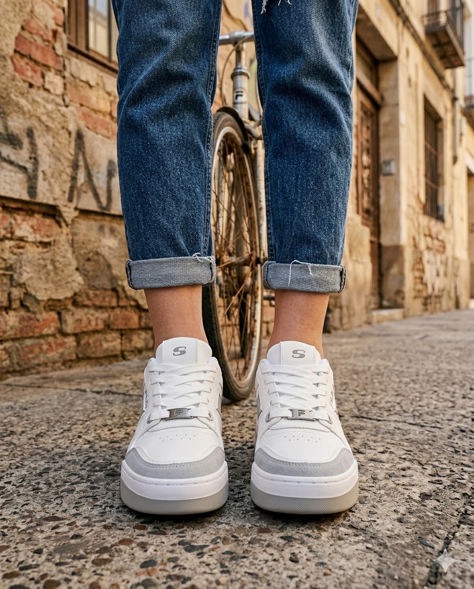 SuperShoes: Tenis Urbanos Blanco Gris ¡Estilo Viral!