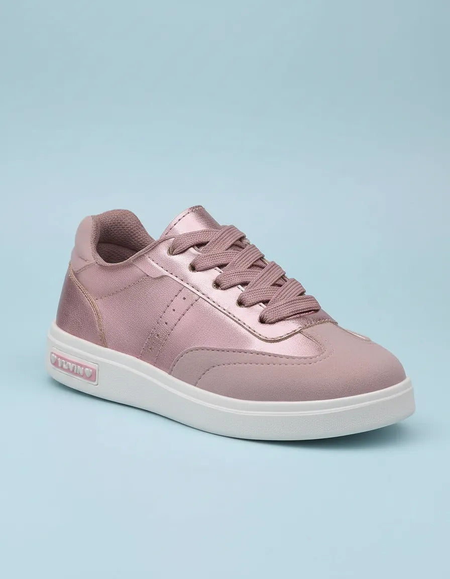 SuperShoes: Tenis Rosa Metálico, ¡brillo y estilo top!