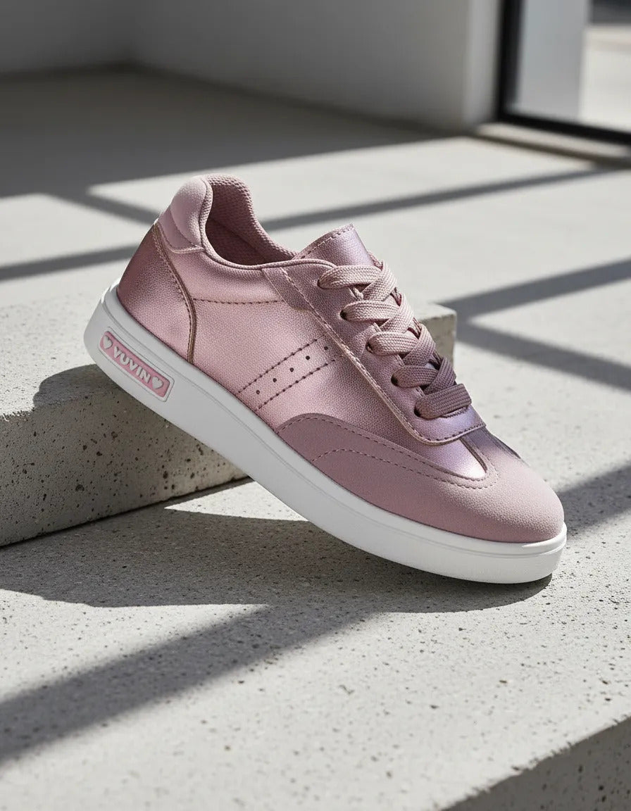 SuperShoes: Tenis Rosa Metálico, ¡brillo y estilo top!
