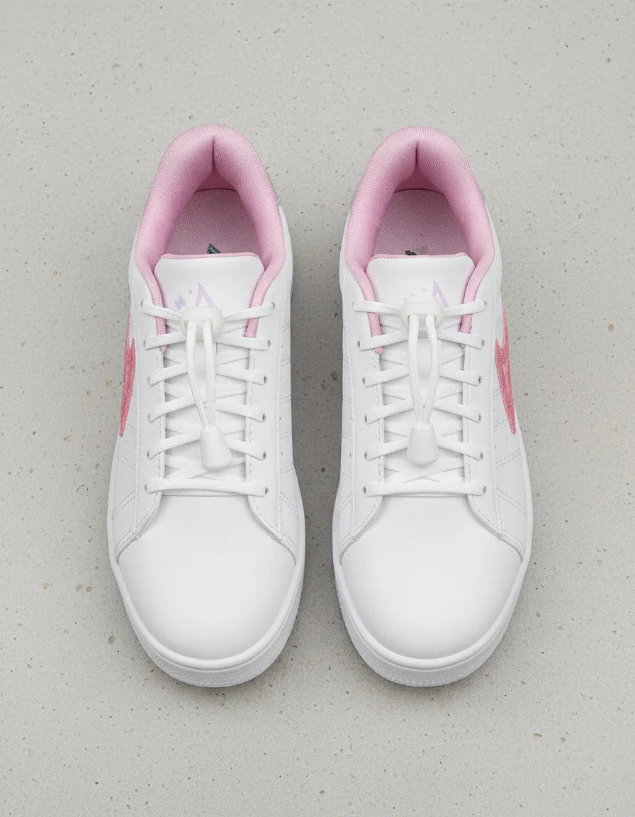 PIRMA: Tenis blancos con rosa, ¡el look más girly y top!