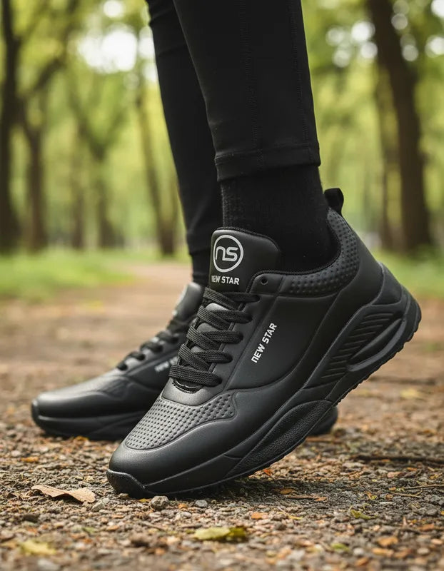SuperShoes: Tenis "New Star" Negro Plata, ¡estilo total!
