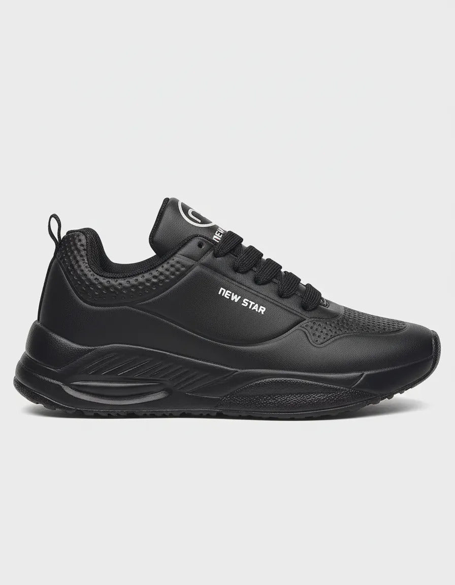SuperShoes: Tenis "New Star" Negro Plata, ¡estilo total!