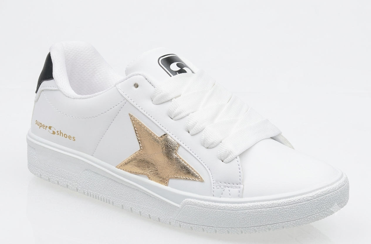 SuperShoes: Tenis Star Gold ¡Brilla con Estilo Urbano!