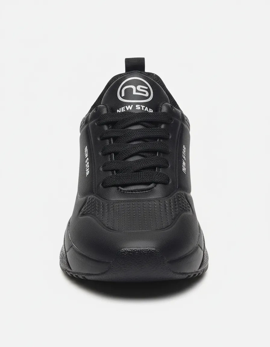 SuperShoes: Tenis "New Star" Negro Plata, ¡estilo total!