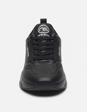 SuperShoes: Tenis "New Star" Negro Plata, ¡estilo total!