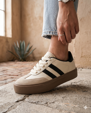 SuperShoes: Tenis Latte Negro ¡Trend Aesthetic!