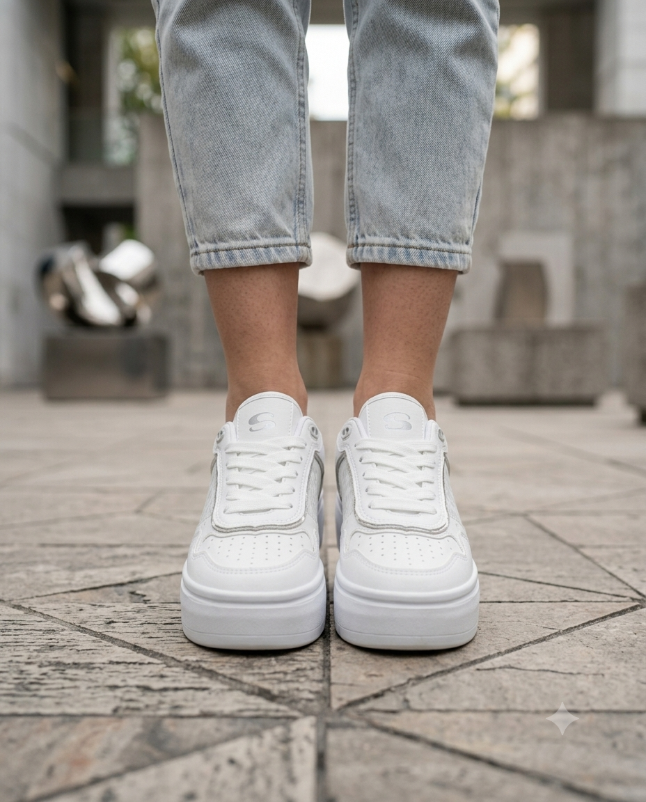 SuperShoes: Estilo White & Silver que eleva tu look