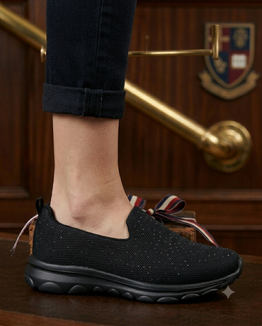 Tenis SuperShoes Shine Black: Comodidad con Brillo Top