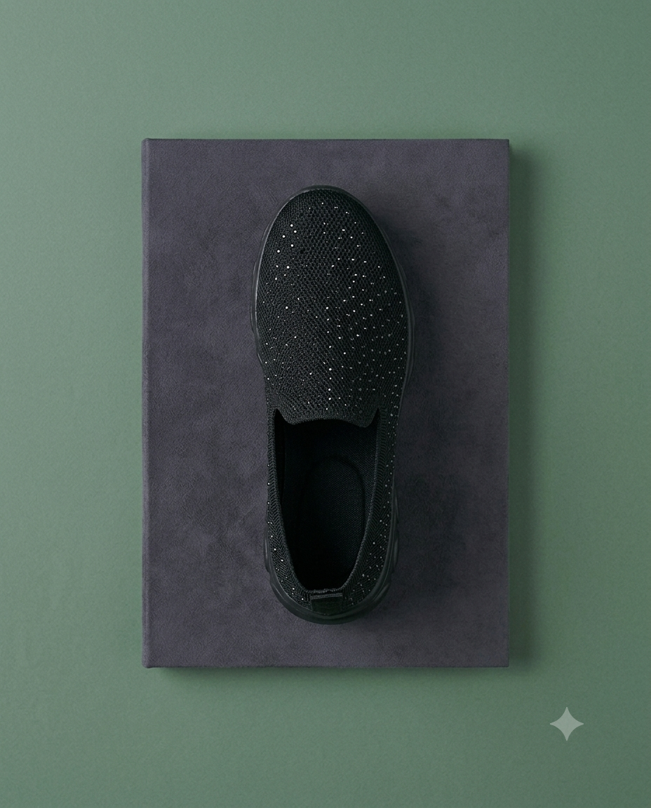 Tenis SuperShoes Shine Black: Comodidad con Brillo Top