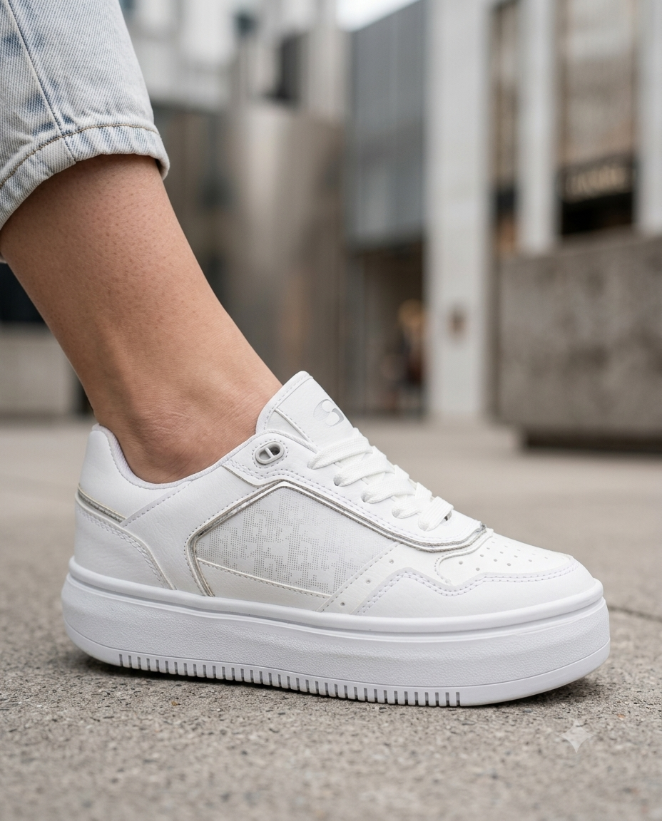 SuperShoes: Estilo White & Silver que eleva tu look
