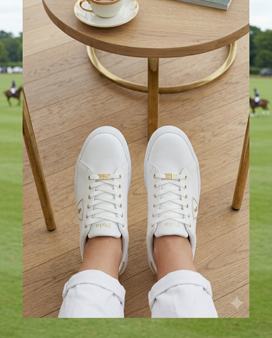 SuperShoes: Tenis Blanco Oro Comodidad Trendy