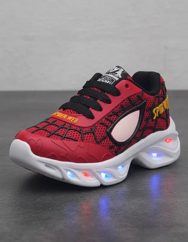 SuperShoes: Tenis Spider-Web con Luces para Pequeños Héroes
